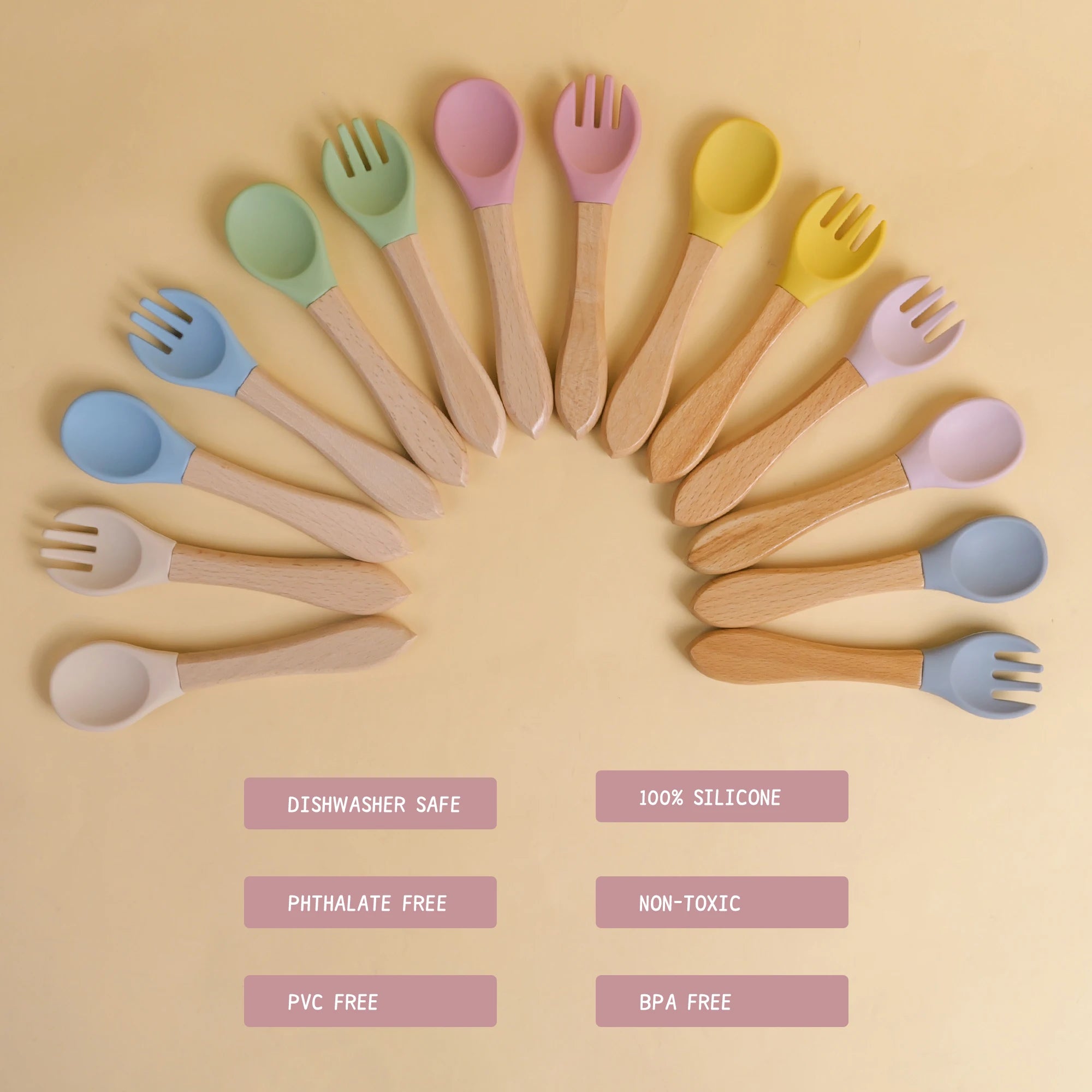 Baby Silicone Spoon & Fork Set