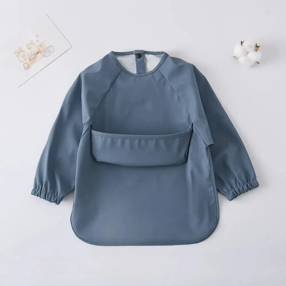 Baby's Long Sleeve Feeding Bib plain colours
