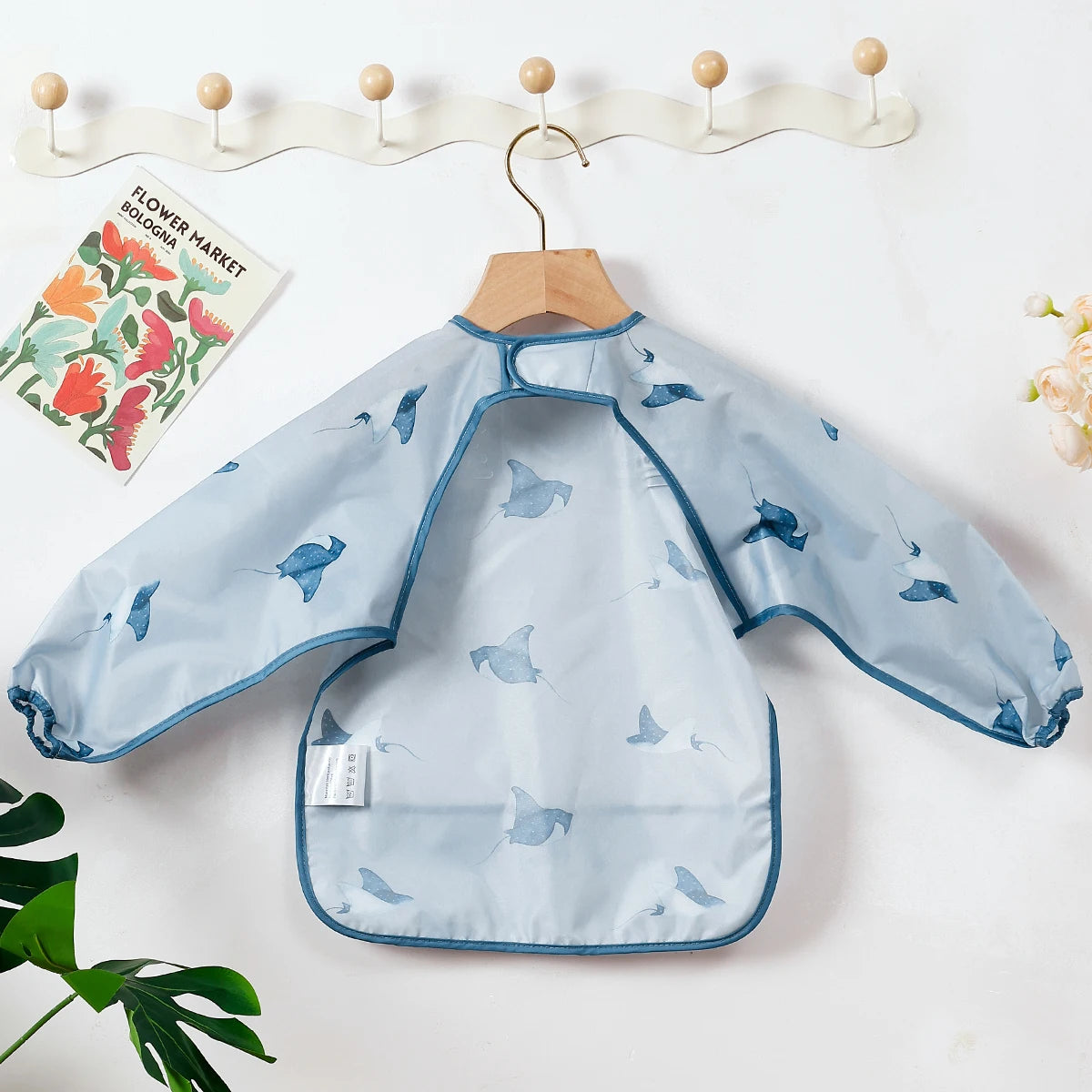 Long Sleeve Pastel Coloured Waterproof Feeding Bibs