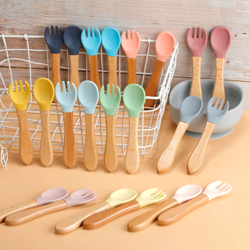 Baby Silicone Spoon & Fork Set