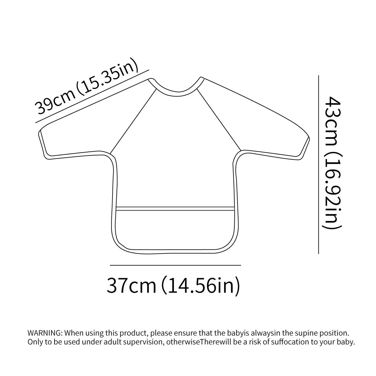 Long Sleeve Pastel Coloured Waterproof Feeding Bibs